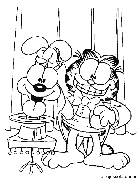 Dibujo de Garfield haciendo magia