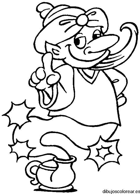 Dibujo de un genio saludando