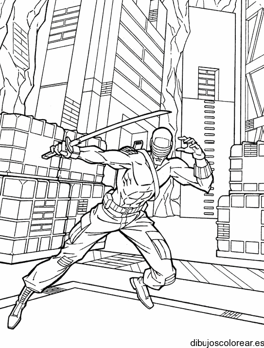 Dibujo de GI Joe y una espada