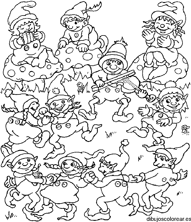 Dibujo de Gnomos en el bosque