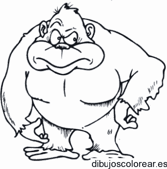 Dibujo de un gorila enfadado