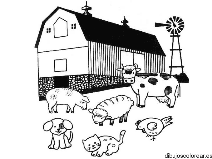 Dibujo de una granja