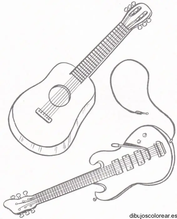 Dibujo de dos guitarras
