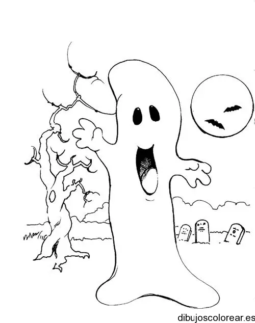 Dibujo de un fantasma saludando