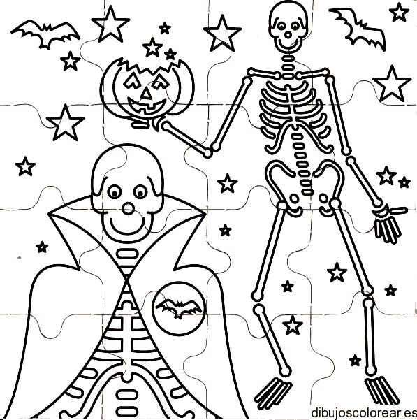 Dibujo de un rompecabezas de Halloween 