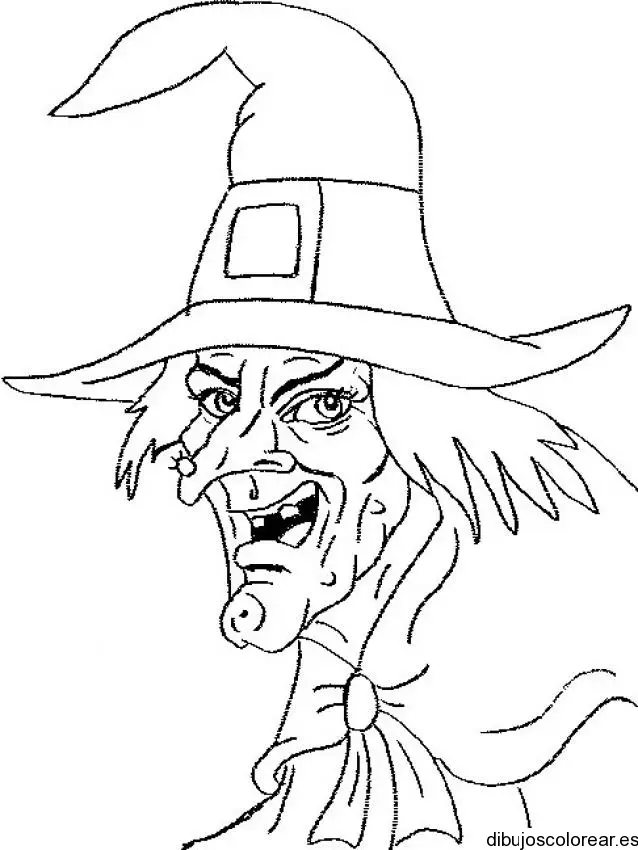 Dibujo de una fea bruja 