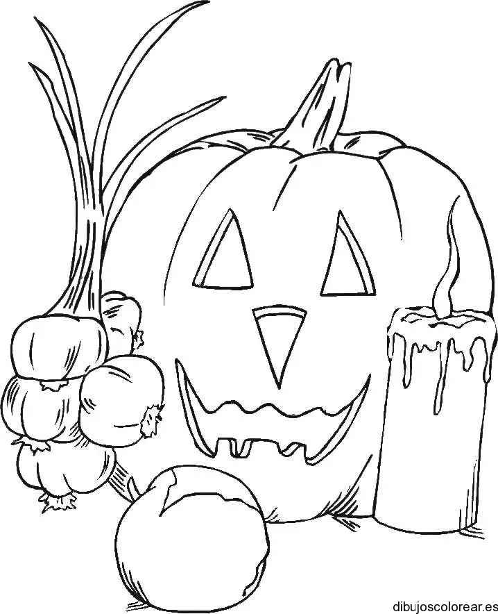 Dibujo de una calabaza de halloween 