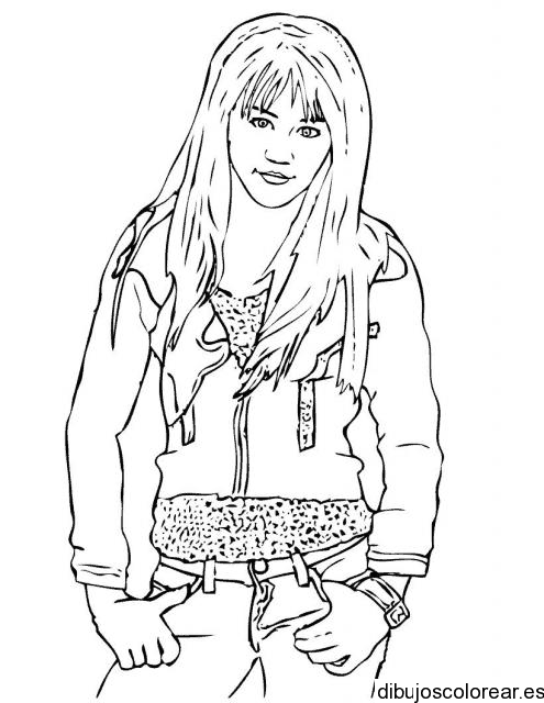 Dibujo de Hannah Montana sonriendo