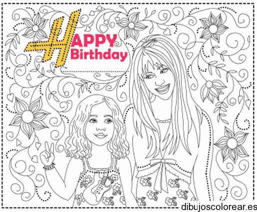 Dibujo de Hannah Montana en su cumpleaños