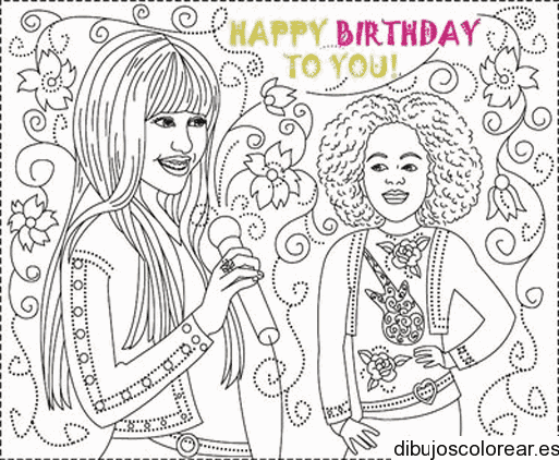 Dibujo de Hannah Montana cantando