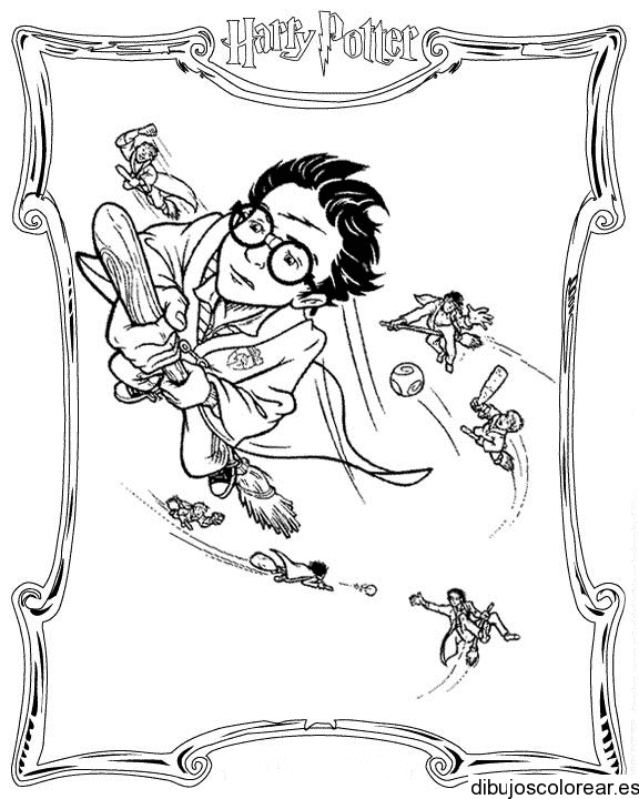 Dibujo de Harry Potter volando