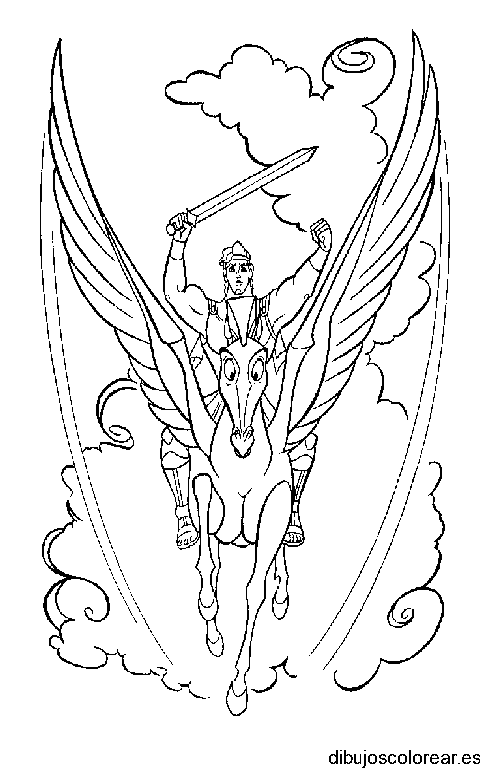 Dibujo de Hercúles y pegaso