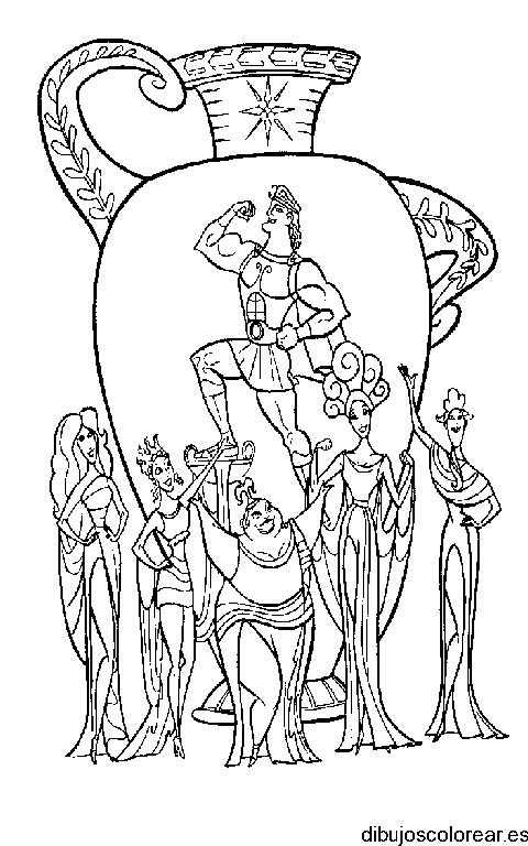Dibujo de un jarrón de Hercúles