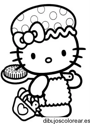 Dibujo de Hello Kitty en la playa