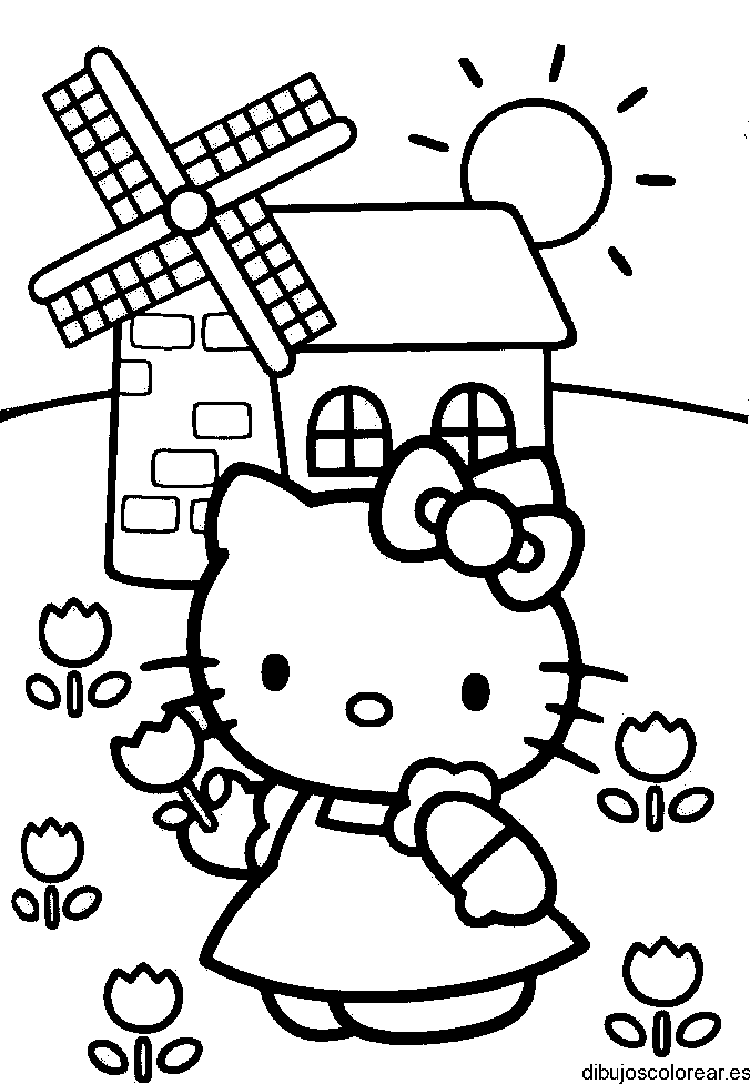 Dibujo de Hello Kitty  en casa 
