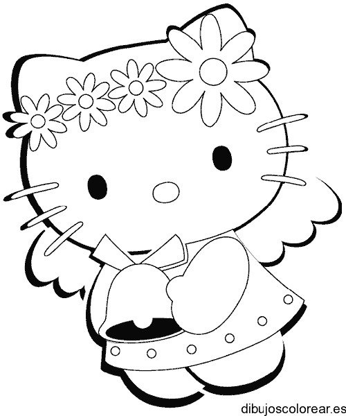 Dibujo de Hello Kitty con una campana