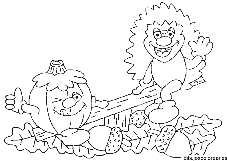 Dibujo de dos erizos