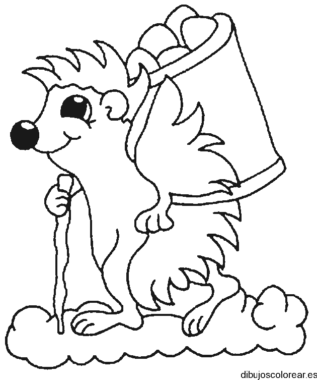 Dibujo de un erizo recoletando