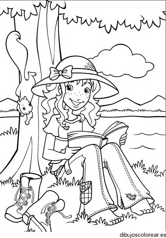 Dibujo de Holly Hobbie leyendo