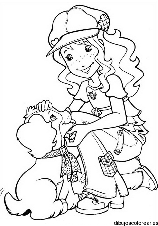 Dibujo de Holly Hobbie con un perro