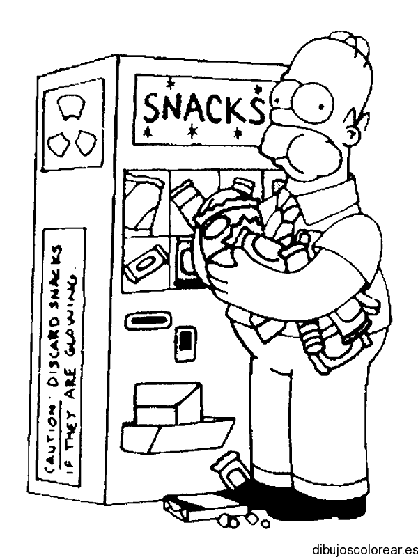 Dibujo de Homero Simpson con los snacks