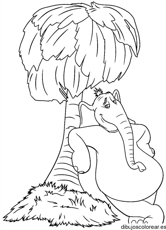 Dibujo de Horton bajo una palmera