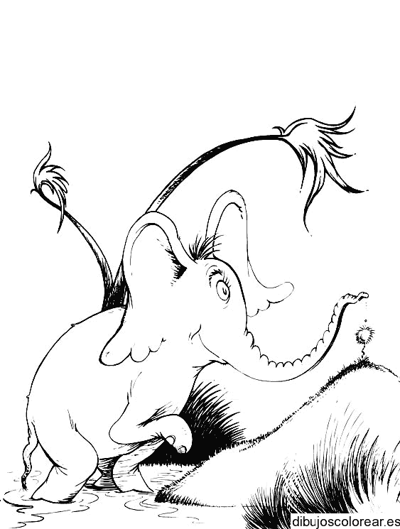 Dibujo de Horton y una flor