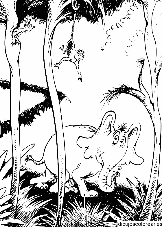 Dibujo de Horton en el bosque