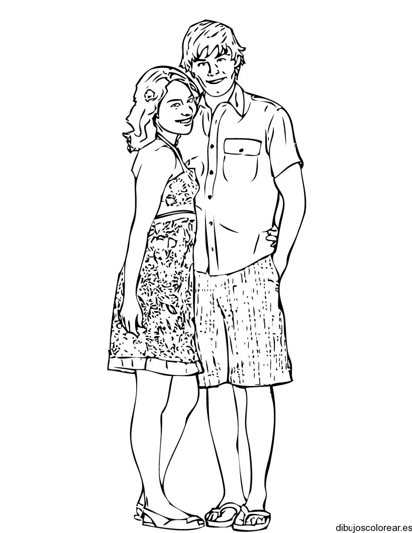 Dibujo de una pareja de jovenes 