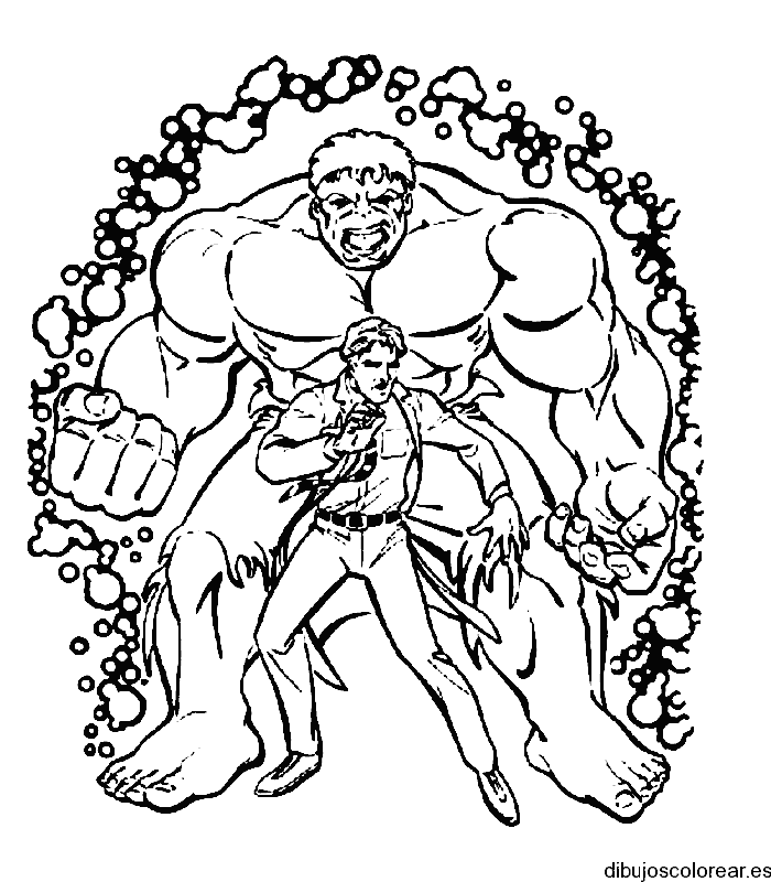 Dibujo de Hulk transformándose