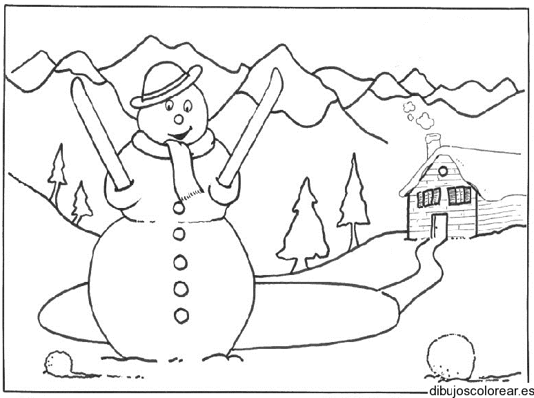 Dibujo de un hombre de nieve