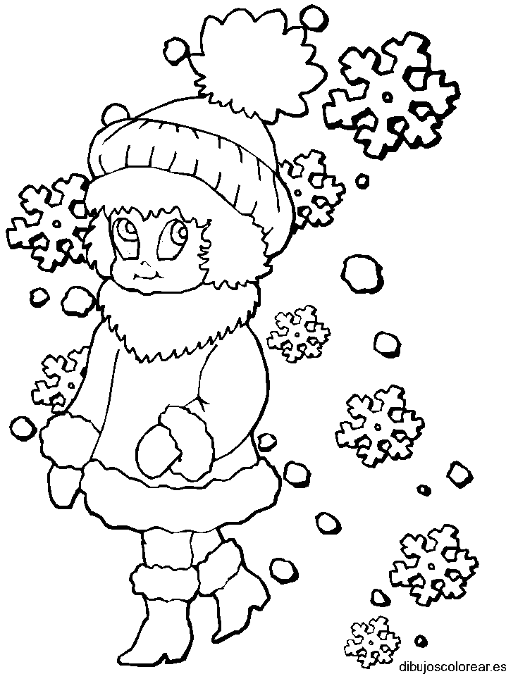 Dibujo de una niña en navidad