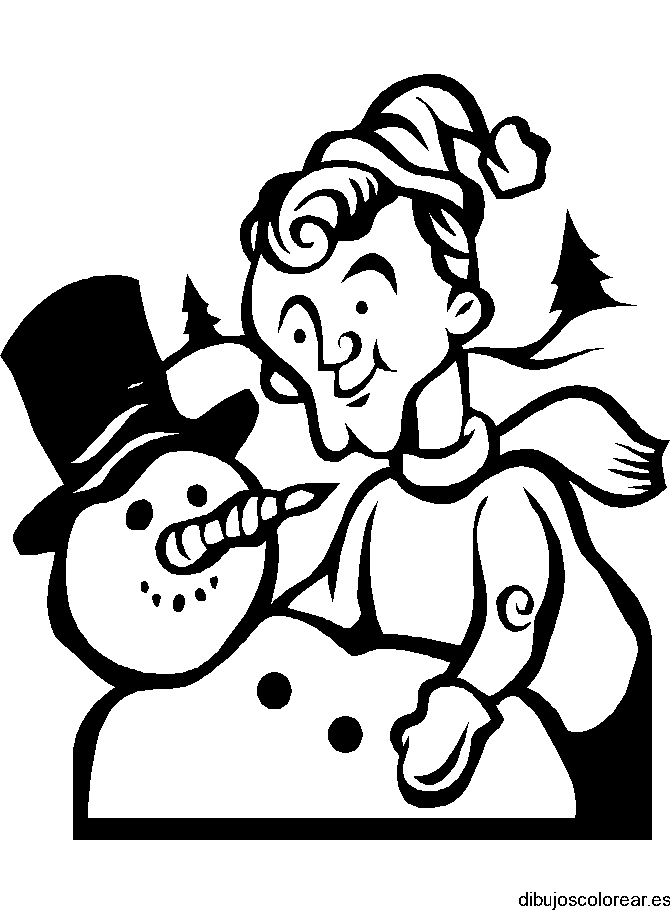 Dibujo de un hombre con un Frosty