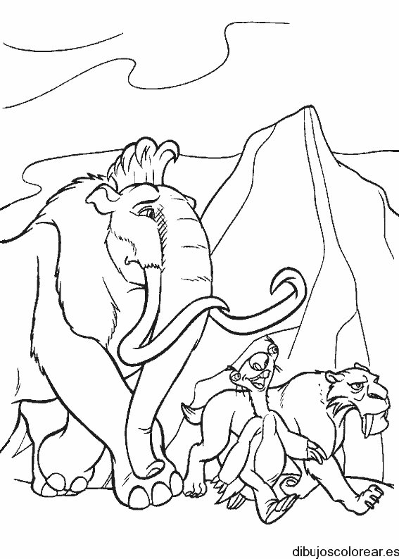 Dibujo de un mamut de paseo