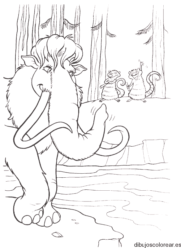 Dibujo de un mamut de la era de hielo
