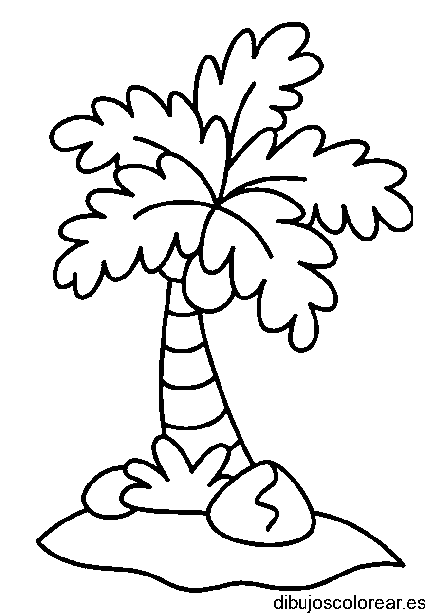Dibujo de una palmera solitaria