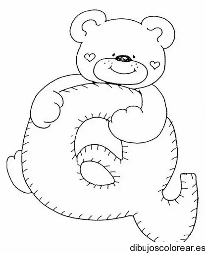 Dibujo de un oso con la letra Q