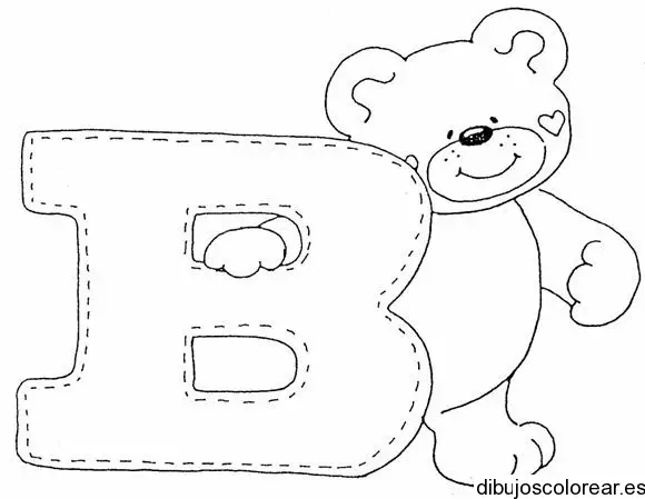 Dibujo de un oso con la letra B 