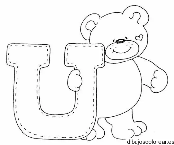 Dibujo de un oso con la letra U 