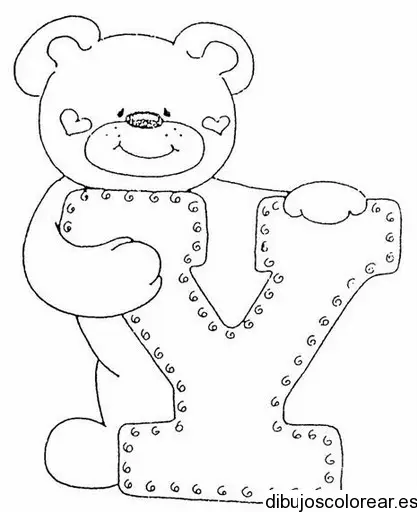 Dibujo de un oso con la letra Y 