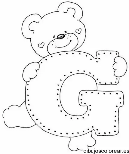 Dibujo de un oso con la letra G
