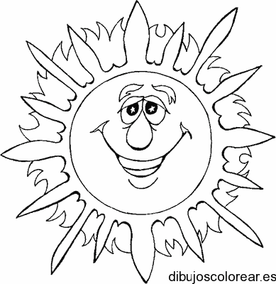 Dibujo de un gran sonriente sol