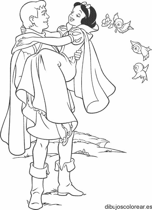 Dibujo de Blancanieves y el príncipe