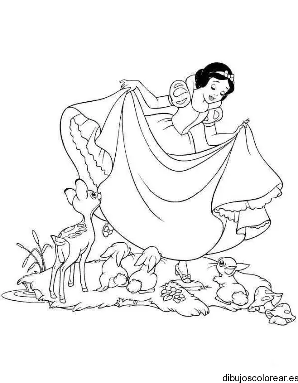 Dibujo de Blancanieves bailando