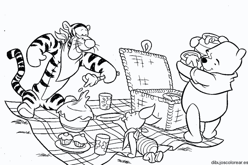 Dibujo de Winnie Poh y un cofre