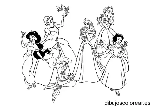 Dibujo de princesas de paseo