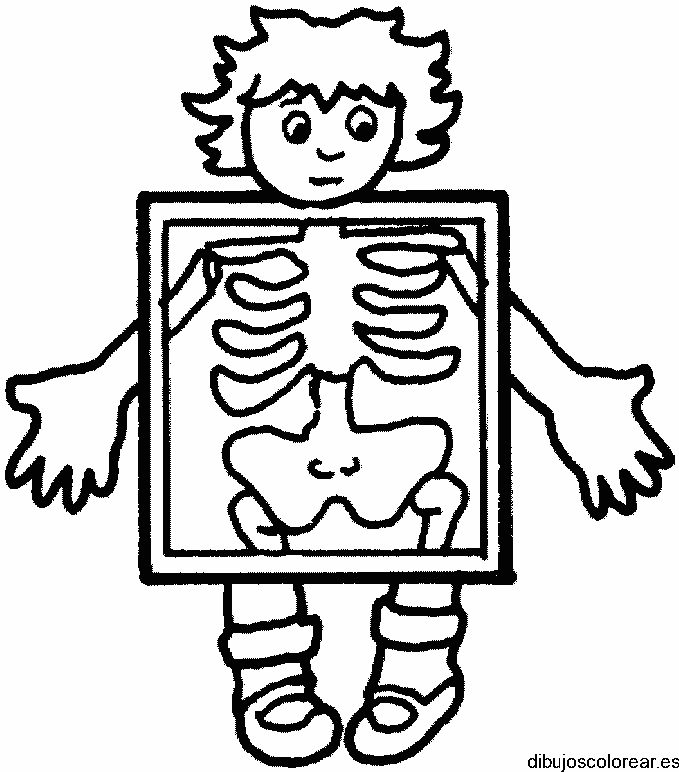 Dibujo de un niño en los rayos x 