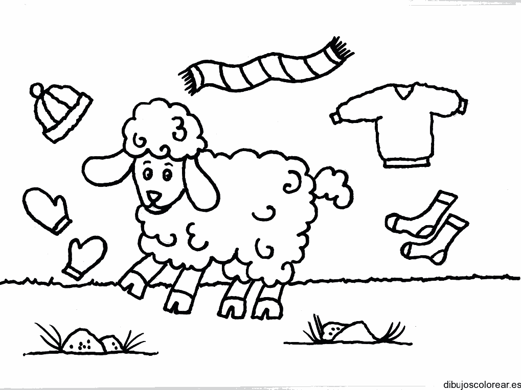 Dibujo de una oveja y productos