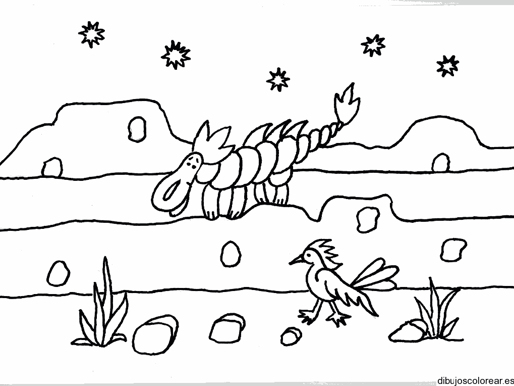 Dibujo de animales y estrellas