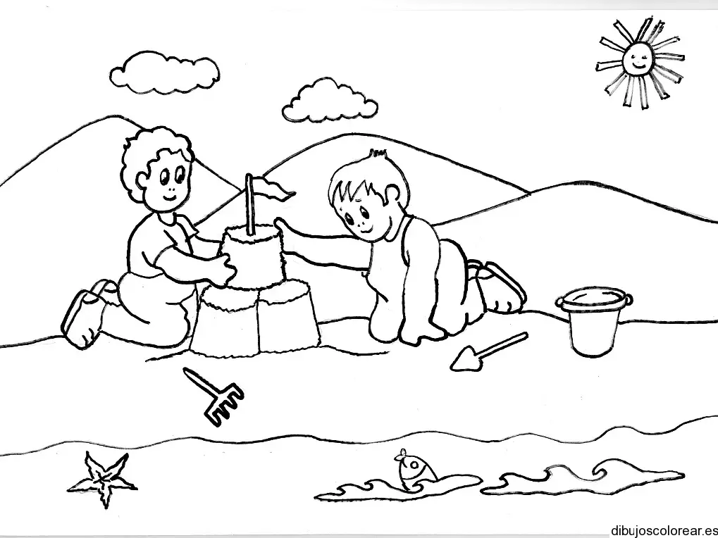 Dibujo de niños en verano